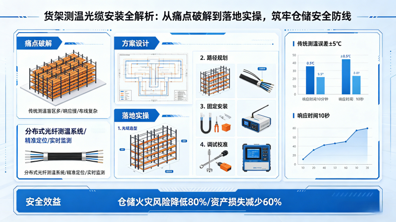 货架测温光缆安装全解析：从痛点破解到落地实操，筑牢仓储安全防线
